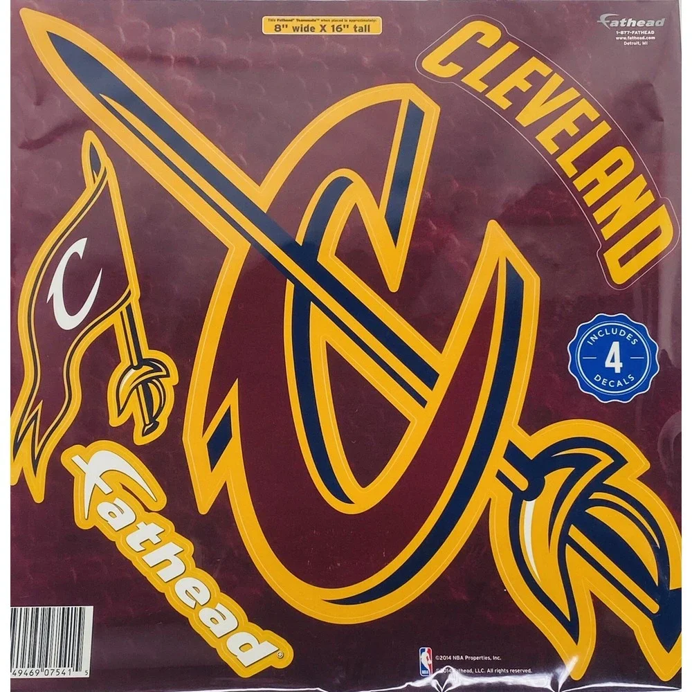Cleveland Cavaliers Fathead Teammate Vinyl Decal Includes 4 Cavs Decals 8x16 NEW